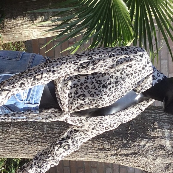 Chico’s Silk cheetah print blouse/shrug - Picture 2 of 4